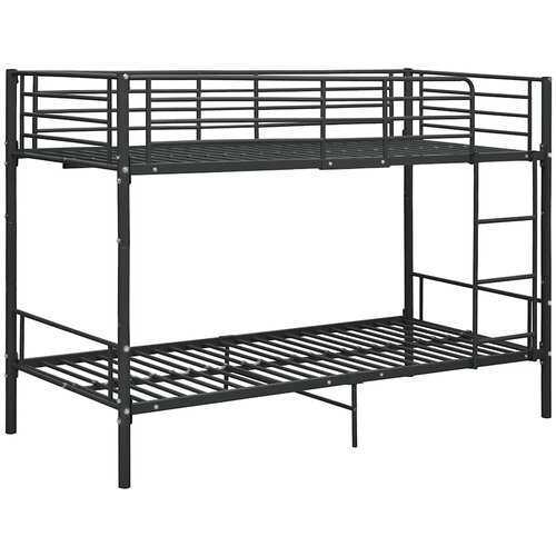  Krevet na kat crni metalni 90 x 200 cm Slike
