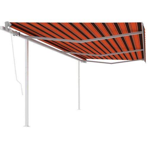 vidaXL Avtomatsko zložljiva tenda s stebrički 6x3,5 m oranžna in rjava, (20703306) Cene