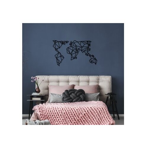Wallxpert Zidna dekoracija Mapa svijeta, 100x59 cm, 1,2 mm, crna Slike