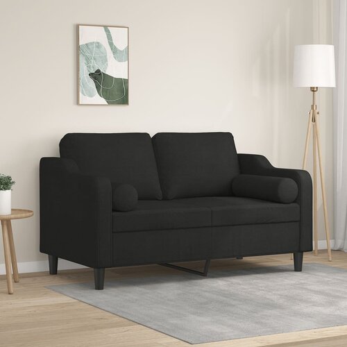 vidaXL Dvosjed s ukrasnim jastucima crni 120 cm od tkanine Cijene