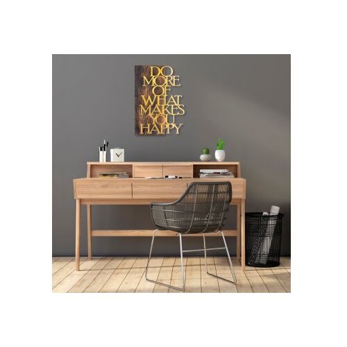 Wallity Zidna dekoracija Do More Of What Makes You Happy, 42x58 cm, Zlatne boje Slike