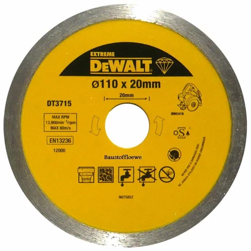 Dewalt rezalna plošča 110/20 mm EXTREME DT3715
