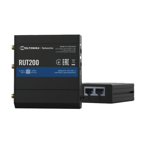 Teltonika RUT200 industrial lte wifi router, 4G, 1xWAN, 1xLAN, 1xSIM ( 5197 ) Cene