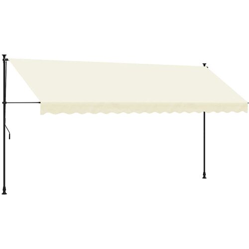Tenda na uvlačenje krem 400 x 150 cm od tkanine i čelika Slike