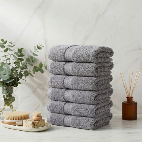 Carefree Grey Grey Wash Towel Set (6 Pieces) Cene