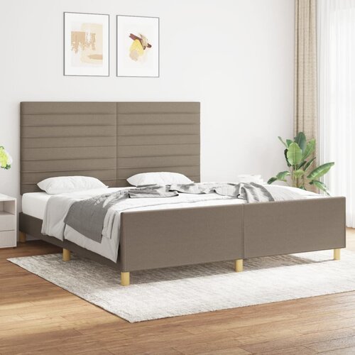  The Living Store Posteljni okvir z vzglavjem taupe 180x200 cm blago - Posteljni Okvir Z Vzglavjem, (21453952) Slike