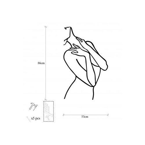 Wallity metalni ukras za zid woman lines Slike