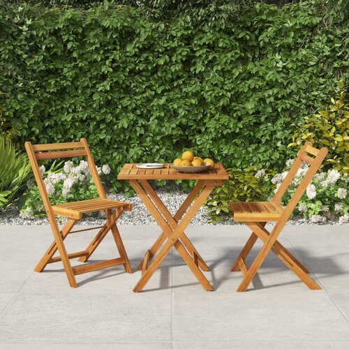 VidaXL 3-dijelni sklopivi bistro set od masivnog bagremovog drva Slike