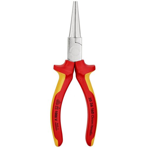 Knipex 1000V vde izolovana kle&amp;scaron;ta sa dugim okruglim čeljustima 160mm - hromirana (30 36 160) Slike