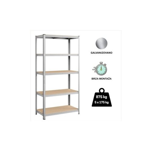  EPRO metalna montažna polica standard 180x90x35, metal-drvo, 875kg (5x175kg) Slike