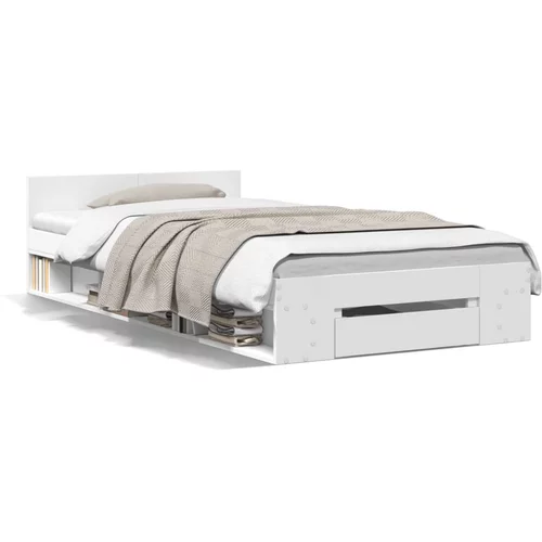  Okvir za krevet s ladicom bijeli 100x200 cm konstruirano drvo