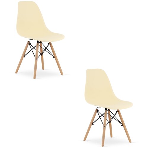 Brandless Stol OSAKA kremast / naravne noge x 2, (22030462) Slike