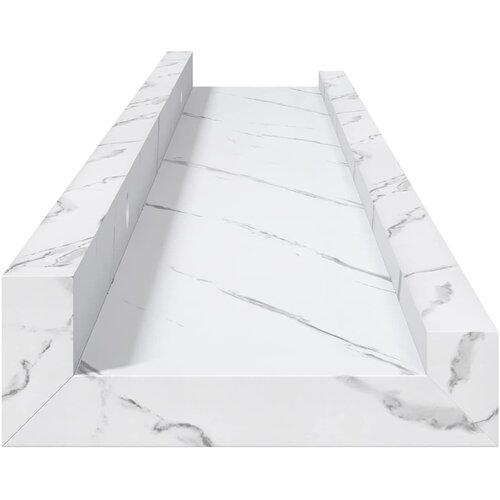  Polica na zidu s policom 4 pcs Bijeli mramor 60 x 9 x 3 cm Slike