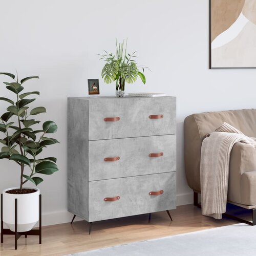vidaXL Komoda siva boja betona 69 5 x 34 x 90 cm od konstruiranog drva Cene