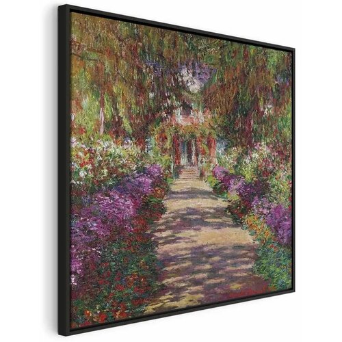  Slika - Claude Monet &ndash; A Pathway in Monet\'s Garden 40x40 U crnom drvenom okviru Cijene