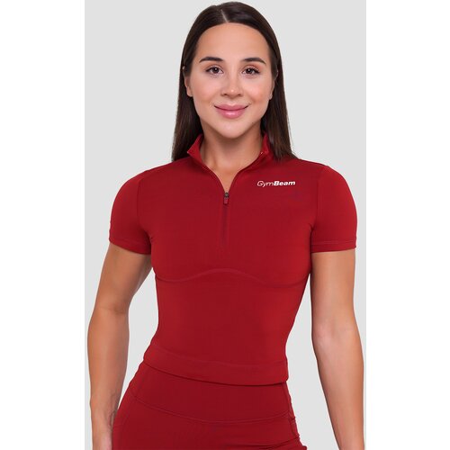 GymBeam Ženska majica Ignite Cropped Dark Red XS Cene