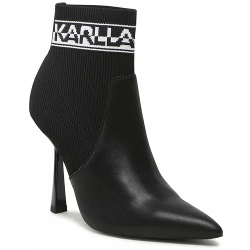 Karl Lagerfeld Škornji KL31353 Black Knit Textile