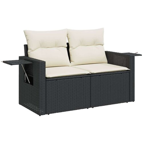 VidaXL 7-dijelni set vrtnih sofa od poliratana s jastucima crni Slike