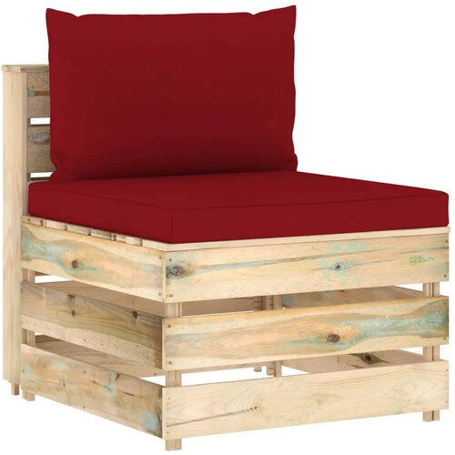 vidaXL Modularna srednja sofa s jastucima od zeleno impregniranog drva Cijene