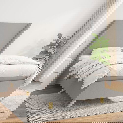 The Living Store Box spring postelja z vzmetnico svetlo siva 90x200 cm blago - Box Spring Postelja, (21503573) Slike