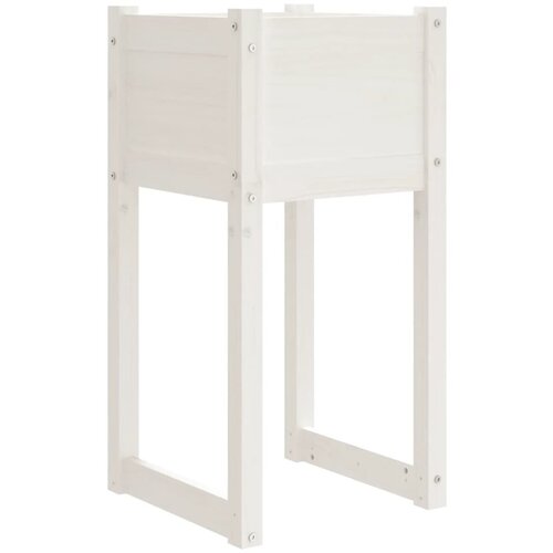 Maison Chic Visoka greda - Greda - Cvetlični Lonec bela 40x40x81 cm trdna borovina, (21789444) Slike