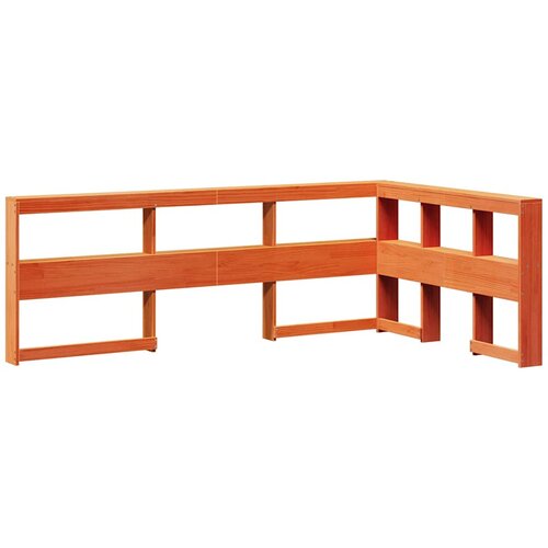 Maison Chic knjižnica vzglavna omarica - nočna omarica - posteljna omarica l-oblike voščeno rjava 120 cm trdna borovina, (21709110) Cene