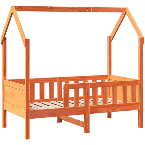 vidaXL Otroški posteljni okvir voščeno rjav 70x140 cm trdna borovina, (21273616) Cene