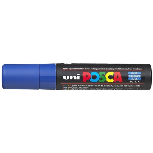 POSCA Uni flomaster; konica 15 mm plo&amp;scaron;čata; moder, (21290514) Slike