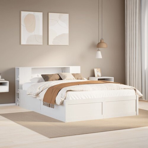 vidaXL Posteljni okvir brez vzmetnice bel 120x190 cm trdna borovina Cene