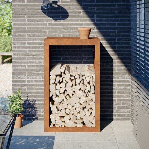 vidaXL Stalak za drva za ogrjev 60x40x100 cm od čelika COR-TEN Cijene