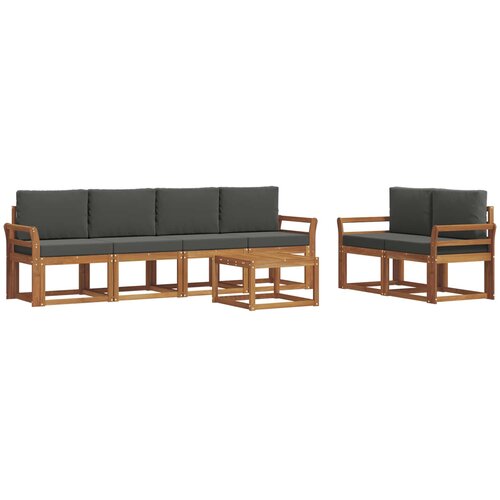  Set vanjskih sofa 7 kom. Prirodna i antracit Slike