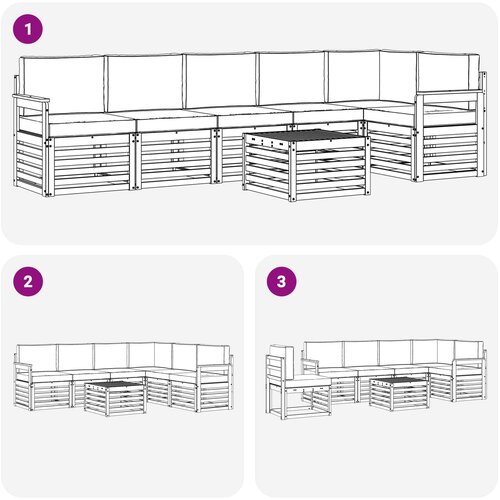  Set vanjskih sofa 7 kom. Prirodna i bež Poliester Slike