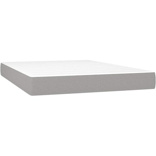  Krevet s oprugama i madracem svjetlosivi 140x190 cm od tkanine Slike