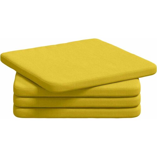  Jastučići za sjedenje 4 pcs Svijetlo žuta 40 x 40 x 3 cm Slike