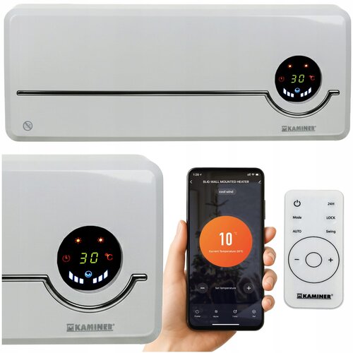 2000W keramički zid wifi električni grijač zračna zavjesa LCD aplikacija + daljinski bijeli Cijene