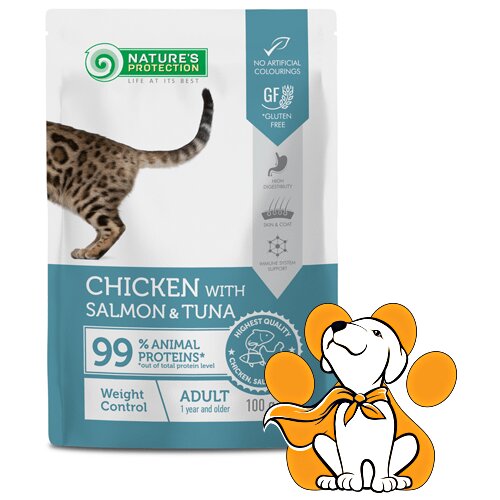 Nature's Protection adult chicken,salmon&tuna 100g, piletina, losos i tuna Slike