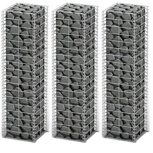 vidaXL Set gabiona 3 kom od pocinčane žice 25 x 25 x 100 cm Cijene