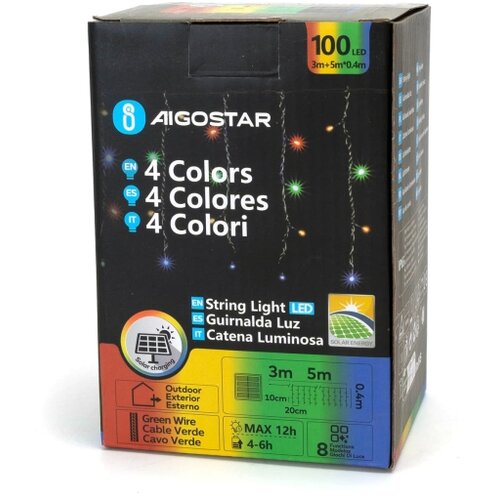 Aigostar LED spolja&amp;scaron;nji božićni lanac 100xLED/8 funkcija 8x0,4m IP44 vi&amp;scaron;ebojni Slike