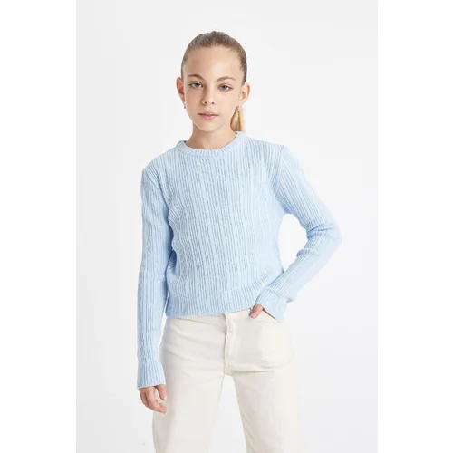 Defacto Girl's Standard Fit Crew Neck Sweater