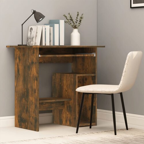 vidaXL Pisalna miza dimljeni hrast 80x45x74 cm konstruiran les Cene