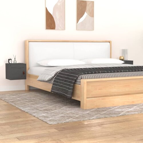 VidaXL Zidni ormarići 2 kom sivi 31,5 x 30 x 30 cm od masivne borovine Slike