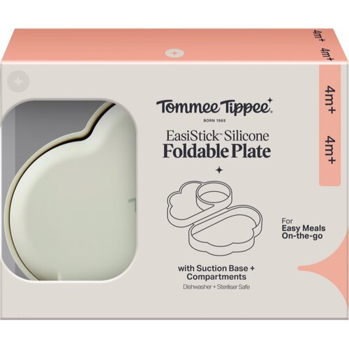 Tommee Tippee EasiStick&amp;trade; Silicone Foldable Plate kutija za užinu 4m+ Green 1 kom Slike