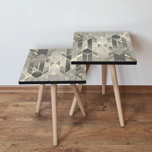 HANAH HOME 2SHP134 - grey greygold nesting table (2 pieces) Slike