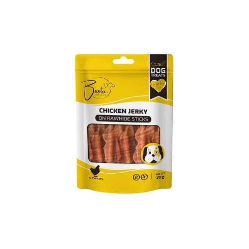 BESTA Jerky on Rawhide Stick poslastica za pse, piletina 500 g Cene