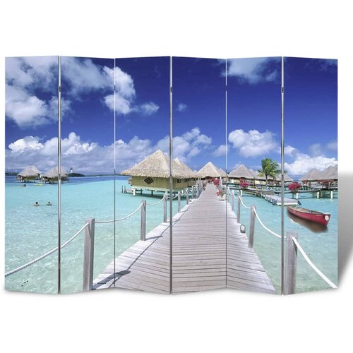 vidaXL Sklopiva sobna pregrada s uzorkom plaže 217 x 170 cm Cijene