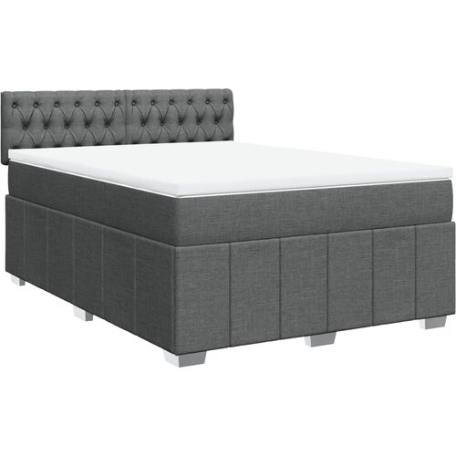 vidaXL Box spring posteljni z vzmetnico temno siv 140x190 cm blago, (21309370) Cene