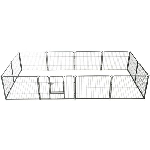 VidaXL Ograda za pse 12 panelov jeklo 80x60 cm črne barve Slike