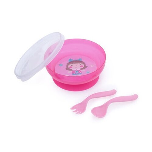 Canpol babies pribor za hranjenje i tanjir 21/300 pink ( 21/300_pin ) Cene