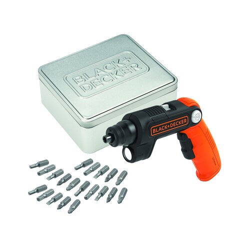 Black & Decker akumulatorski izvijač BDCSFL20AT, z 20 dodatki, v kovinski škatli Cene