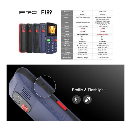 Ipro Senior Iii F189 32GB Blue Slike